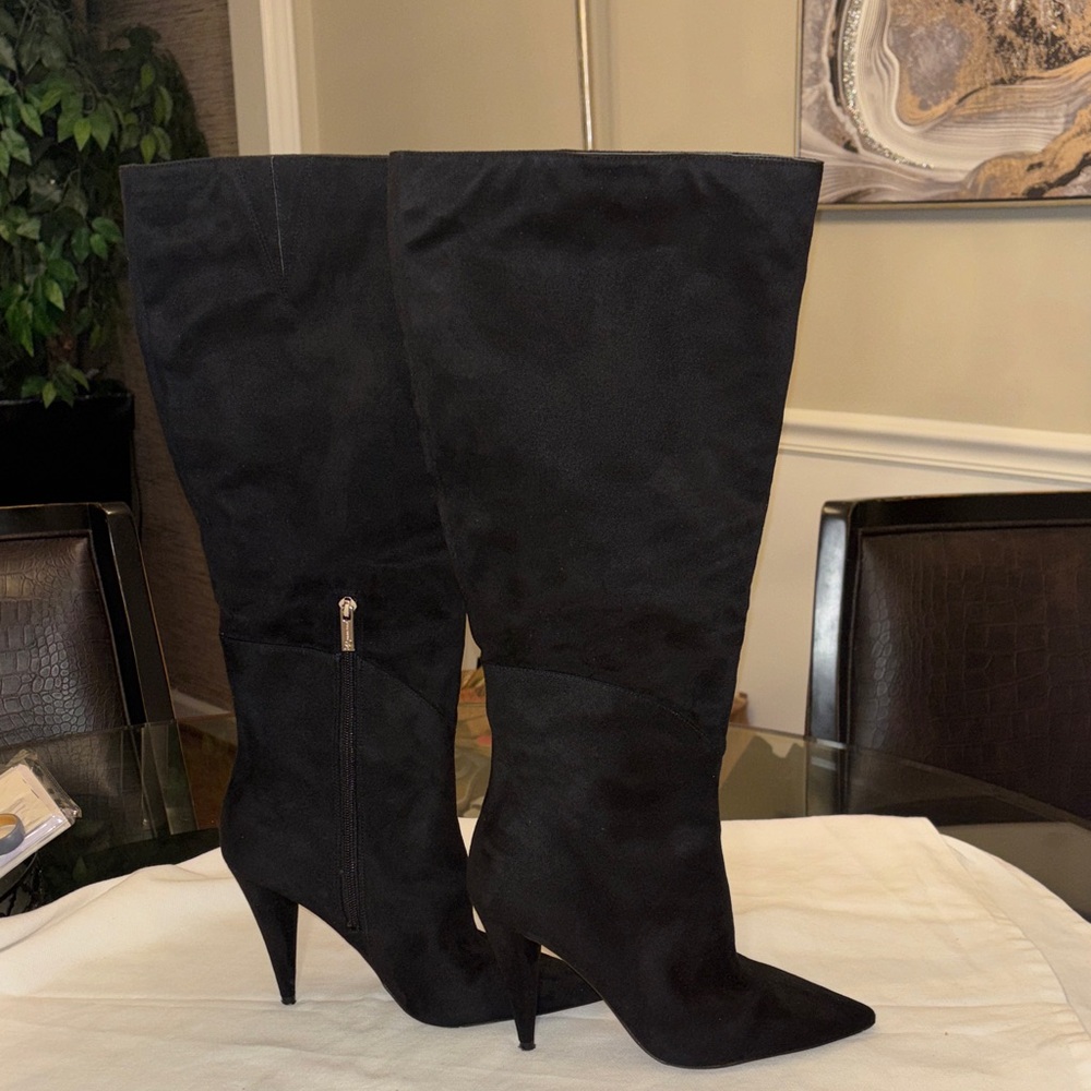Jessica Simpson Wide Calf Black Suede Over-the-Knee Boots - Picture 3 of 6